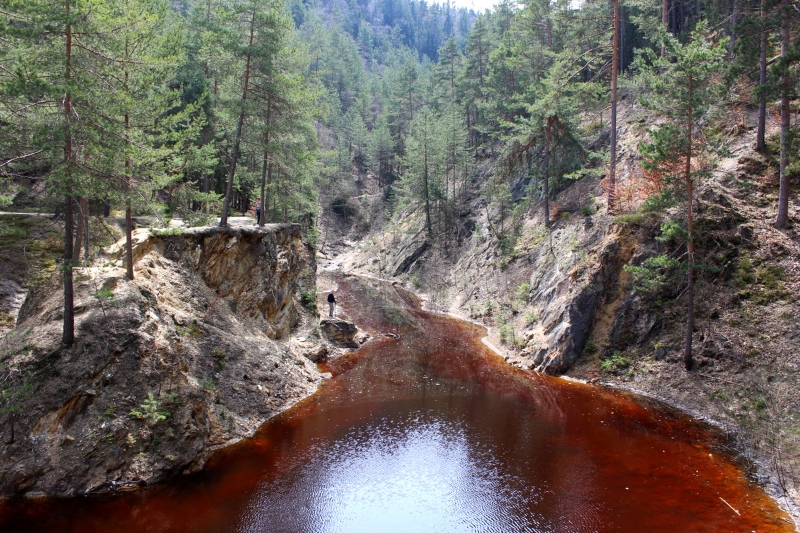 Widok na Purpurowe Jeziorko w Rudawach Janowickich
